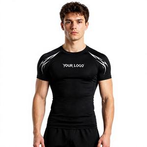 Compression MMA Rash Guard Polyester Spandex Performance Athletic Gym Fitness Training Quick Dry Sports Training MMA BJJ - Product Image 1