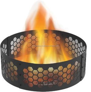 <b>Large</b> Outdoor Wood Burning Fire Pits, Patio Backyard <b>Firepit</b> with SteelGrill Cooking Grate, Spark Screen & Poker for Garden, - Product Image 5