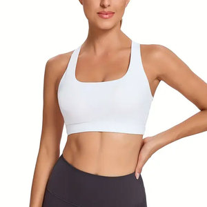 Soft Comfortable Breathable Simple Sports Bra Front Logo Offering Full Coverage <b>Adjustable</b> <b>Straps</b> for Fitness Outdoor Activities - Product Image 1