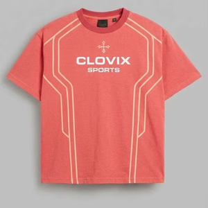 CLOVIX SPORTS T-shirt Oversize Homme à Prix Réduit, Style Streetwear Vintage en Coton Délavé, Coupe Ample Hip Hop, Vente en Gros - Product Image 1