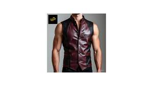 Champ King Chaleco de Cuero Negro Hecho a Mano para Hombre, Informal, Transpirable, Ecológico, con Cierre, para Invierno, 360g - Product Image 3