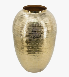 Handmade Golden Aluminum <b>Vase</b> with Horizontal <b>Ribbed</b> Texture Modern Garden Urn <b>Vase</b> in Polished Gold Eco-Friendly & Durable - Product Image 3
