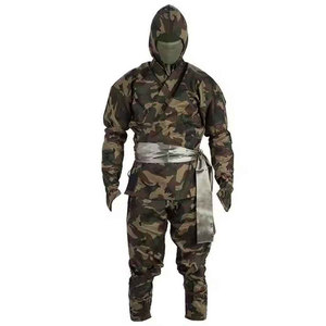 Costume de ninja noir unisexe, entièrement à capuche, vêtements d'arts martiaux Kung Fu, coupe régulière, polyester extensible et durable, taille adulte en stock - Product Image 4