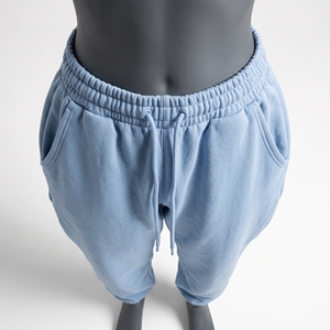 Light Blue Wide Leg Sweatpants <b>Men</b> Navy Collegiate Embroidery Open Hem Straight Leg Fleece <b>Trousers</b> Oversized Baggy <b>Lounge</b> Pants - Product Image 5