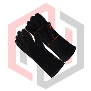 Gants de travail en cuir noir, résistants, antistatiques, anti-déchirures, de sécurité, 11 oz, 16 pouces, antidérapants - Product Image 4