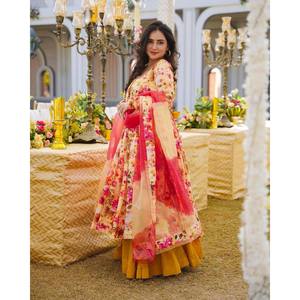 Conjunto de Fiesta de Tela Chifón 2XL con Top, Pantalón y Dupatta para Ocasiones Elegantes - Product Image 2