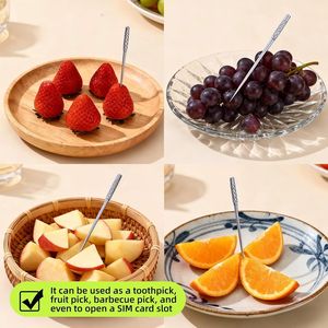 Set di 4 Stuzzicadenti Portatili in Lega di Titanio con Portastuzzicadenti in Acciaio Inossidabile, Riutilizzabili per Uso Domestico - Product Image 3