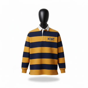 เสื้อรักบี้ผ้าฟลีซคอตตอน 100% แขนยาว หนานุ่ม ปักโลโก้ด้านหน้า สำหรับผู้ชาย รับผลิตแบบ OEM ODM ขายส่ง - Product Image 2