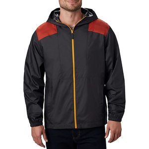 Branded Activewear Supplier Low MOQ Windproof Activewear <b>Jackets</b> Outerwear Solid Color <b>Zip</b> <b>Up</b> <b>Jacket</b> Men's Hooded Windbreaker - Product Image 4
