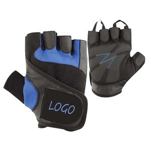 Half Finger <b>Weight</b> Lifting <b>Gloves</b> With Wrist Support Breathable Leather Gym Fitness <b>Training</b> <b>Glove</b> Unisex Adjustable Strap - Product Image 1