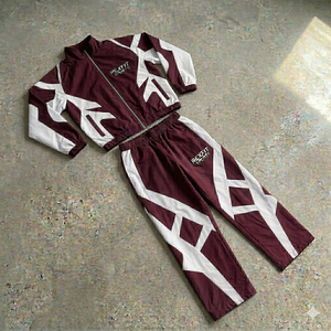 Custom Men's Winter Solid Cotton Hooded <b>Tracksuits</b> Printed Windbreaker 2-Piece Zipper Waterproof Windbreaker <b>Tracksuits</b> - Product Image 1