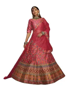 Hint tasarımcı Lehenga Choli yeni stil Lehenga Choli parti giymek Banarsi gelin Lehenga kadınlar