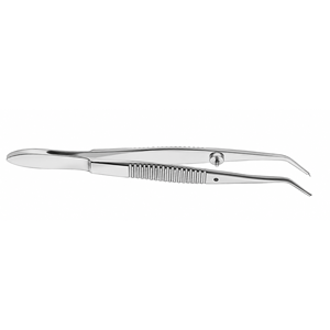 Pinzas Rectas Troutman Superior con Dientes Angulados de Acero Inoxidable, Instrumento Quirúrgico Oftálmico para Microcirugía - Product Image 1