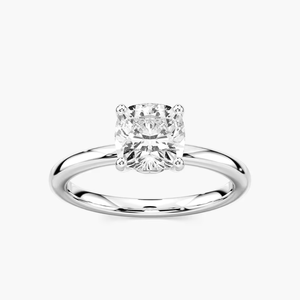 2 Ct <b>Cushion</b>-Cut IGI Certified Lab-Grown Diamond Minimalist Solitaire Women's Engagement Party <b>Wedding</b> <b>Ring</b> 14k Solid White Gold - Product Image 1