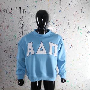 SKY BLUE <b>Mock</b> <b>Neck</b> Sweatshirt 100% Applique Embroidery wide <b>neck</b> Sweatshirt Finer Threads - Product Image 6