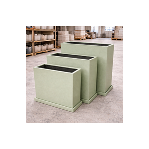 <b>Large</b> Fiberglass Cube Flower Pot Lightweight Durable Modern Planter OEM ODM Factory Direct Manufacturer - Product Image 1