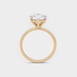 Anillo de Compromiso Solitario con Diamante Ovalado de 2.03 CT Cultivado en Laboratorio, en Oro Amarillo de 14K, con Engaste de Garras, para Mujer - Product Image 2