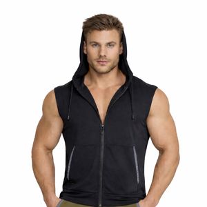 Chaleco Deportivo sin Mangas con Cremallera para Hombre, de Alta Calidad, con Capucha, de Secado Rápido y Ecológico, con Cordón Ajustable - Product Image 1