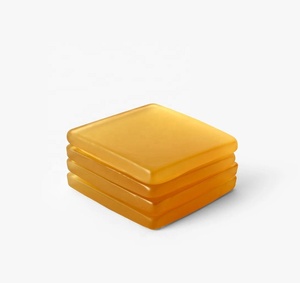 Handmade Eco-Friendly <b>Resin</b> Coaster Set Square Yellow Drink Mats Modern Design <b>Epoxy</b> Pour for Home Bar <b>Table</b> Decor - Product Image 3