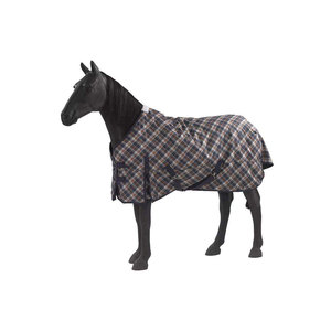 Couverture pour chevaux en polyester à carreaux, protection contre les intempéries - Product Image 1