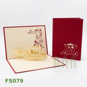 ANN HANDICRAFT Handmade Custom 3D Pop Wedding Valentine's Day Friendship Thank You Greeting Cards Die Cutting Printing Carriage - Product Image 1
