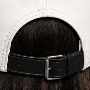 Unisex Leather <b>Baseball</b> <b>Cap</b> Premium Leather Adjustable Durable Front Letter Logo Casual Style Lightweight Comfortable Daily Wea - Product Image 6