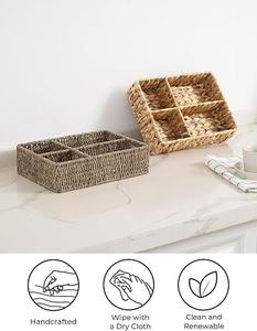 Cesta de Almacenamiento Hecha a Mano con Jacinto de Agua, Ecológica, Hecha en Vietnam, Venta al Por Mayor - Product Image 4