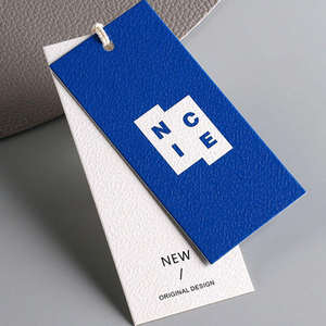 Etiquetas de Ropa Azules con Logotipo Personalizado, Etiquetas Circulares de Papel para Moda y Etiquetas de Comercio Minorista - Product Image 3