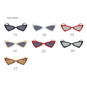 Lunettes de soleil papillon œil de chat pour femmes, vente en gros, petites lunettes de soleil triangulaires en plastique pour hommes et femmes - Product Image 2