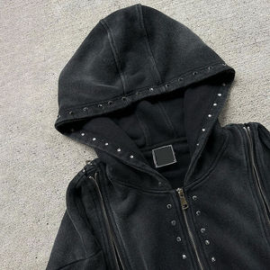 Sudadera con Capucha para Hombre, Estilo Vintage, 100% Algodón, Logotipo Bordado, Lavado Desgastado, Estilo Urbano, Ligera, Transpirable y de Secado Rápido - Product Image 4