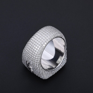 Anillo de Moissanita de Lujo, Plata 925, Anillo Baguette con Incrustaciones, Banda con Letras, Joyería Fina, Regalo para Todos - Product Image 3