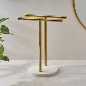 Soporte Organizador de Joyas de Doble Barra con Base Redonda Estable, Exhibidor de Pulseras y Relojes, Solución Decorativa para Ahorrar Espacio en el Tocador - Product Image 5