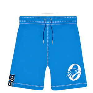 Pantalones Cortos de Rugby Azul Rey y Blanco con Cordón Ajustable, Cintura Elástica, Ribete en Contraste, Personalizables, Transpirables, para Entrenamiento Deportivo y Equipos - Product Image 1