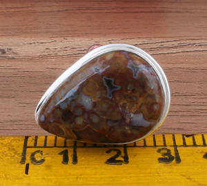 Bague en argent sterling 925 avec pierre précieuse en jaspe rouge naturel pour femme, bijou classique pour mariage, fête, cadeau - Product Image 3