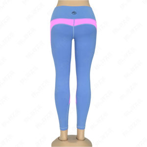 Leggings de yoga taille élastique OEM Vente en gros Pantalon de yoga léger sans couture Leggings à taille haute respirants à panneau de contraste - Product Image 3