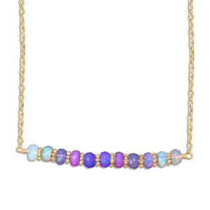 Handmade Face Bead Bar Chain <b>Necklace</b> Fashion Minimalist <b>Statement</b> Jewelry for Women - Product Image 1