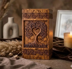 Tree of Life Custom Handmade Urn - Wooden Urns for Human Ashes - Cremation Urns for Adult Ashes – <b>Memorial</b> urn <b>box</b> for ashes-kee - Product Image 1