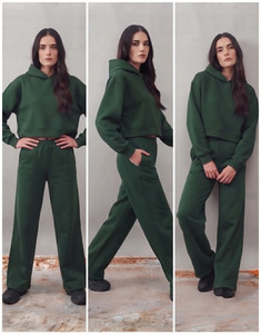 Ensemble de survêtement pour femme à coupe ample, avec sweat à capuche et pantalon de survêtement à jambes larges, style décontracté, hiver, longueur intégrale - Product Image 6