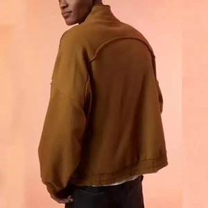 Veste Anorak Homme Personnalisée Couleur Unie Col Montant Fermeture Éclair Coton Épais Trench à Capuche pour l'Extérieur - Product Image 2