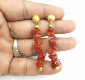 <b>AMETHYST</b> NUGGETS CHIPS HANGING GEMSTONE ROUND <b>STUD</b> <b>EARRINGS</b> <b>AMETHYST</b> GEMSTONE <b>EARRINGS</b> WHOLESALE WITH TRENDY DESIGN - Product Image 2