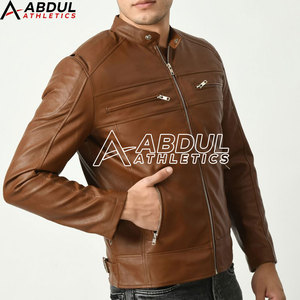 Chaqueta de invierno de cuero con acabado de lujo, material premium, tacto suave, interior cálido, corte ajustado, chaqueta de moda para el invierno. - Product Image 2