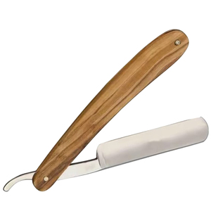 Lame de rasoir droite en acier inoxydable de haute qualité ZH INTERNATIONAL avec manche en bois, outil de rasage manuel pour barbier à lame unique - Product Image 3