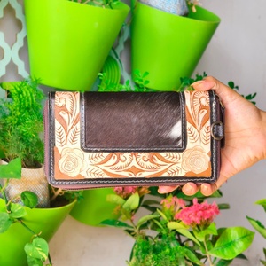Cartera de Cuero Genuino 100% con Estilo Occidental para Mujer, Diseño Único con Cierre de Cremallera y Ranuras para Tarjetas, ¡Gran Venta! - Product Image 2