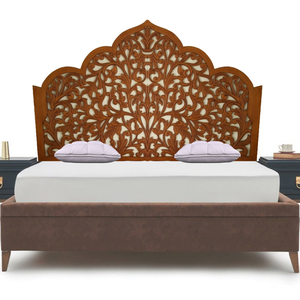 Panneau mural décoratif en bois d'ingénierie, fait main, avec sculpture de feuille et tête de lit Texas, finition marron, écologique, pour la décoration intérieure - Product Image 3