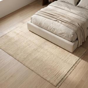 Luxury Ivory Hand Knotted Wool Area Rug Classic Floral Design Soft Texture Decorative Living Room Carpet Fringe Tassels - Product Image 2