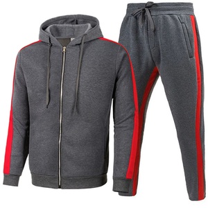 Conjunto Deportivo Unisex Fashionista International, Sudadera con Capucha Gris y Pantalones Deportivos, Talla Grande, Ligero, Transpirable, Resistente al Viento - Product Image 1