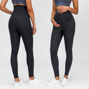 Women Full Length Solid Black Knitted Spandex Nylon Leggings <b>Stretch</b> Breathable Comfortable Sporty Yoga Fitness Wear - Product Image 3