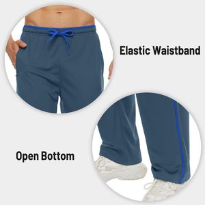 Men's Navy Blue Sweatpants Elastic Waist <b>Drawstring</b> Side Pockets Lightweight Breathable Casual Summer Wear - Product Image 2