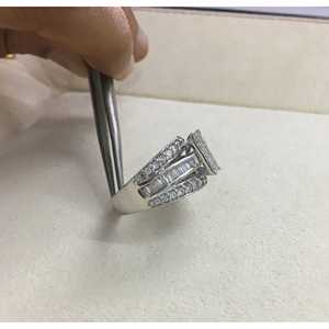 Bagues en diamant véritable 1,44 ct, diamant blanc naturel rond et taille princesse, bague de fiançailles et de mariage pour femme en argent sterling 925 - Product Image 3