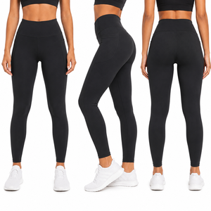 Leggings de yoga personnalisés pour femmes, taille haute, sans coutures, en Spandex/Polyester, longueur intégrale, écologiques, respirants et à séchage rapide - Product Image 1